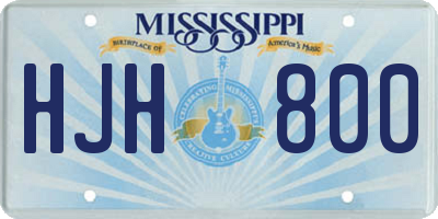 MS license plate HJH800