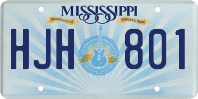 MS license plate HJH801
