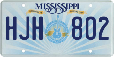 MS license plate HJH802
