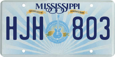 MS license plate HJH803