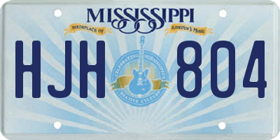 MS license plate HJH804