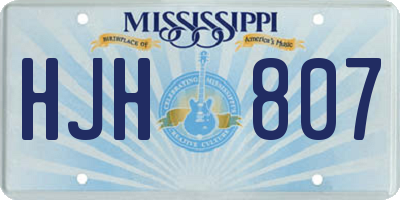 MS license plate HJH807