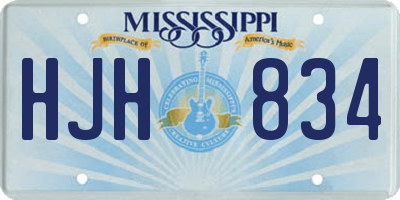 MS license plate HJH834