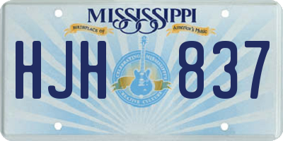 MS license plate HJH837