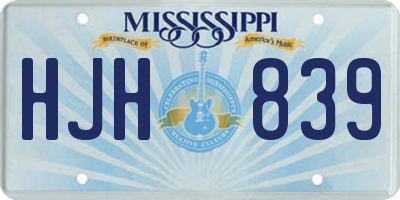 MS license plate HJH839