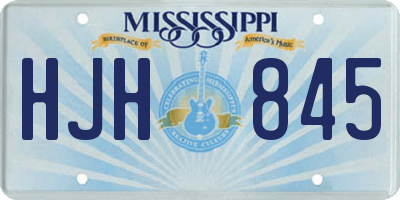 MS license plate HJH845