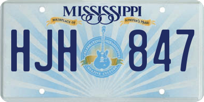 MS license plate HJH847