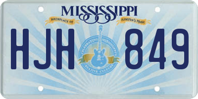 MS license plate HJH849