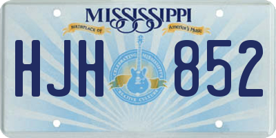 MS license plate HJH852