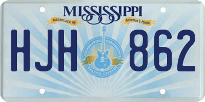 MS license plate HJH862