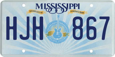 MS license plate HJH867