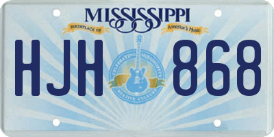 MS license plate HJH868