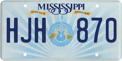 MS license plate HJH870