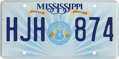 MS license plate HJH874