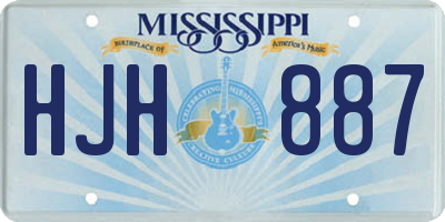 MS license plate HJH887