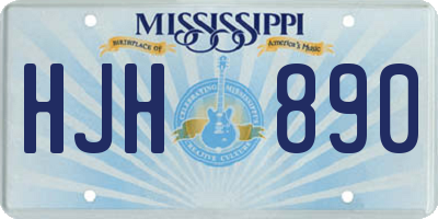 MS license plate HJH890