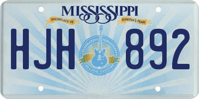 MS license plate HJH892