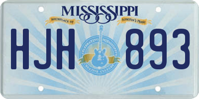 MS license plate HJH893
