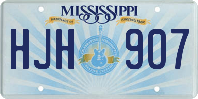 MS license plate HJH907
