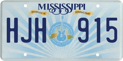 MS license plate HJH915