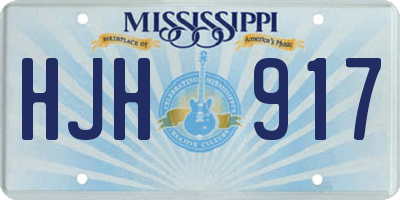 MS license plate HJH917