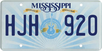 MS license plate HJH920