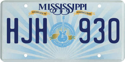 MS license plate HJH930