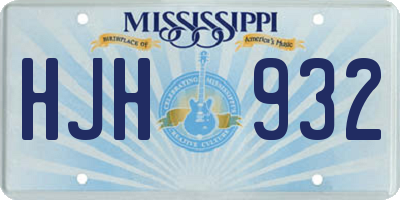 MS license plate HJH932