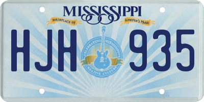 MS license plate HJH935