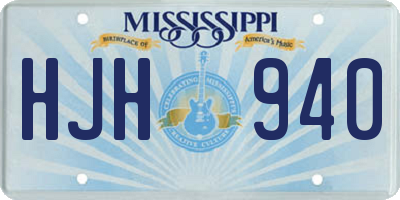MS license plate HJH940