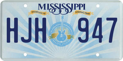 MS license plate HJH947