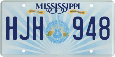 MS license plate HJH948