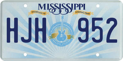 MS license plate HJH952