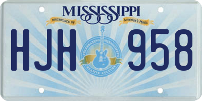 MS license plate HJH958