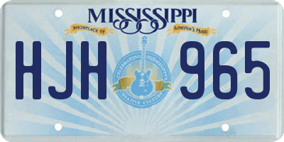 MS license plate HJH965