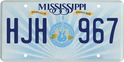 MS license plate HJH967