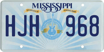 MS license plate HJH968
