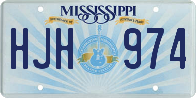 MS license plate HJH974