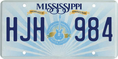 MS license plate HJH984