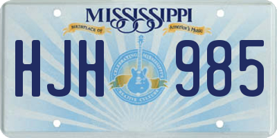 MS license plate HJH985