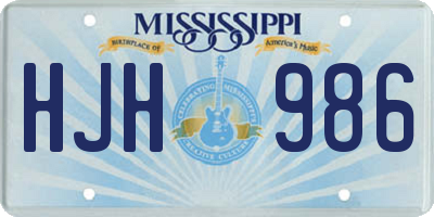 MS license plate HJH986