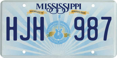 MS license plate HJH987