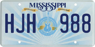 MS license plate HJH988