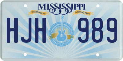 MS license plate HJH989