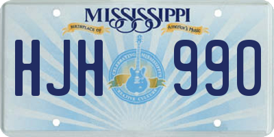 MS license plate HJH990