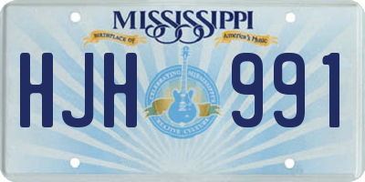 MS license plate HJH991