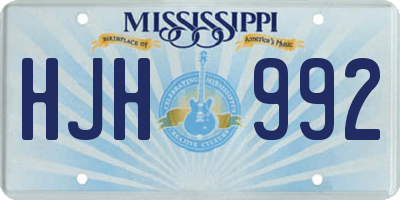 MS license plate HJH992