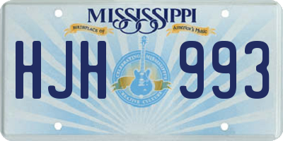 MS license plate HJH993