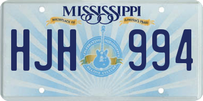 MS license plate HJH994