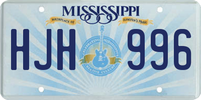 MS license plate HJH996